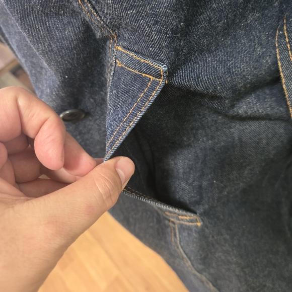 Theory Wome Double Breasted Trench Coat Dark Demin Size L - Picture 10 of 14